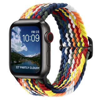 【嚴選商品 優先出貨】適用於蘋果手錶帶Apple Watch 7/6/SE/5/4 錶帶 編織彈力滑扣尼龍