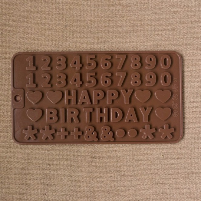 [森.手感] 數字字母矽膠模具 生日快樂 巧克力 黏土 餅乾 DIY模具