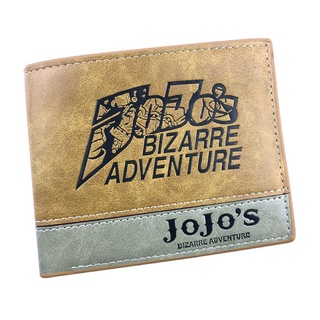 Jojo Bizarre Adventure 皮革錢包動漫卡通皮革短錢包配卡夾禮物男士女士 Carteira 錢包雙折短