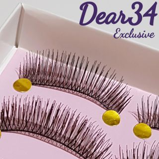 《Dear34》K-3黑棕相間棉線梗根根分明眼中長 純手工編織假睫毛自然裸妝 一盒五對價