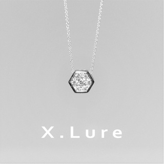 【X.LURE】14K 包邊蜂巢鑽石墜子 後穿孔 無墜頭 項鍊 鑽墜 真金 真鑽 K金 輕珠寶