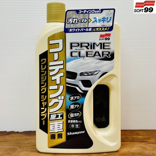 DS車鋪 SOFT99 潔淨洗車精 鍍膜車專用 C143 (750ml) 附洗車海綿 清潔水垢 雨漬 蟲體污漬