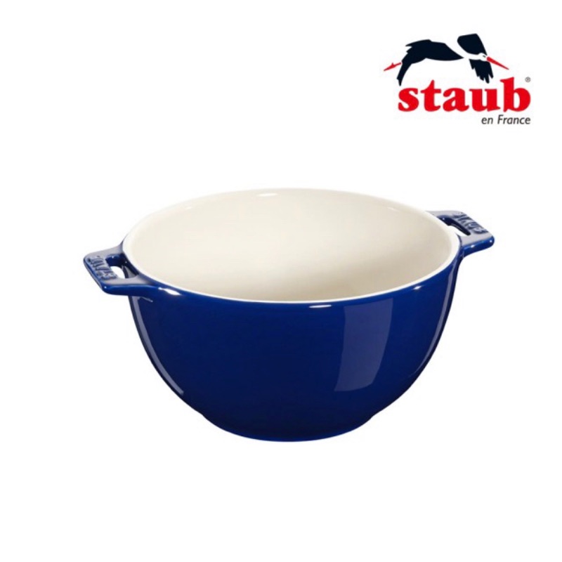 【Staub】全新 陶瓷沙拉缽18cm-深藍色(1.4L)