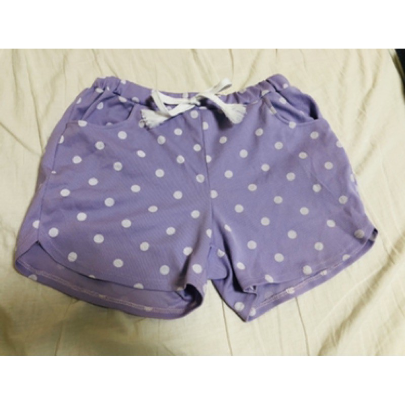 紫色點點棉質短褲（台灣製）