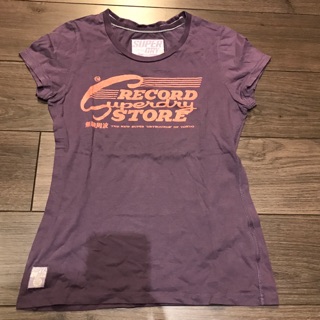 二手正品7成新superdry 藕色短T M號