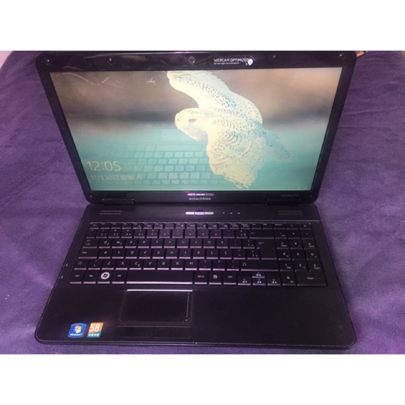 Emachines E725大螢幕商務影音二手中古筆電T4400/4G/320G/intel HD/15.6”/DVD