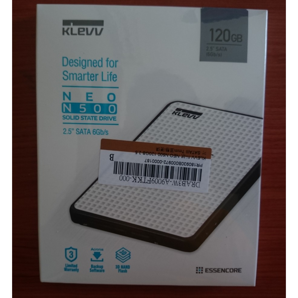 KLEVV 科賦 NEO N500 120GB 120G 2.5吋 7mm固態硬碟 新品未拆封 原廠保固