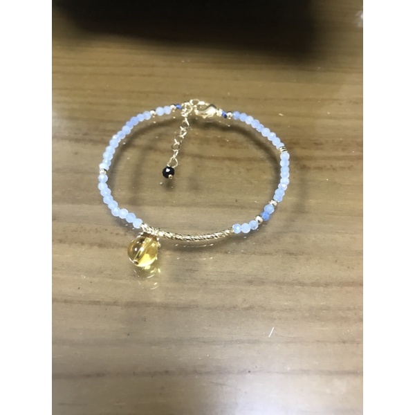 藍寶石鑽切，黃水晶，14k包金保色手珠手鍊🥳🥳保色