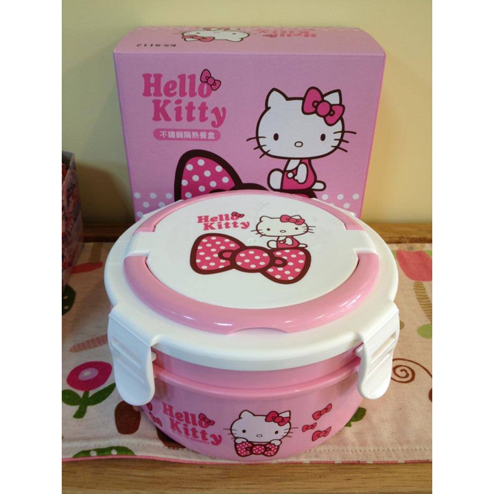 全新現貨 Sanrio Hello Kitty 三麗鷗 凱蒂貓 不銹鋼 隔熱 餐盒 雙層  便當盒 台灣製 清倉特價