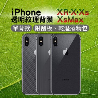 適用iPhone系列單背式透明紋理背膜Xsmax Xs Xr iX i12 i11 pro max後保護膜後保護貼背貼