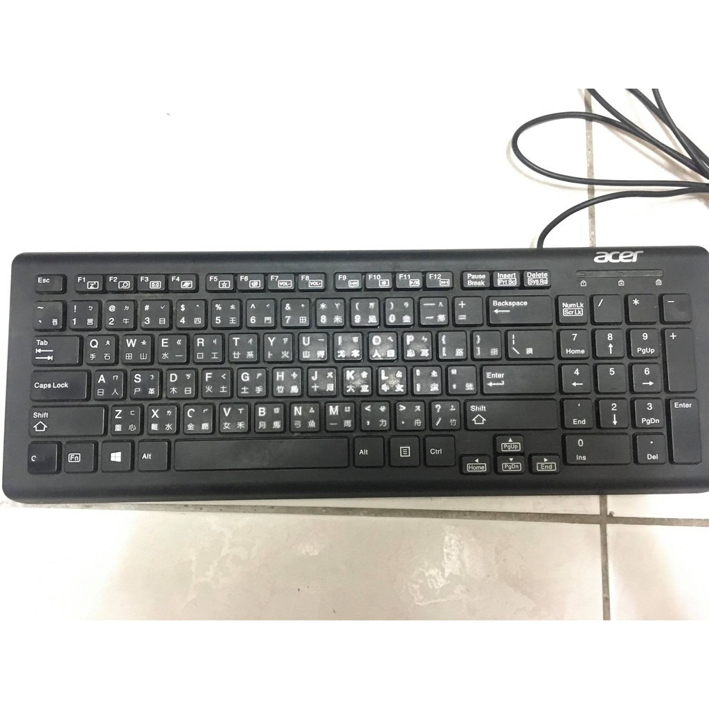 【二手商品】ACER 宏碁 有線鍵盤 SK-9626 巧克力鍵盤 狀況良好 功能正常 印字還算清晰 英打/注音/倉頡