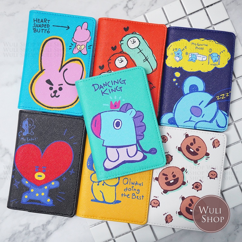 BT21 護照夾 護照套 旅行收納夾 票卡夾 多功能證件包 防彈禮物 TATA COOKY RJ BT21韓國代購