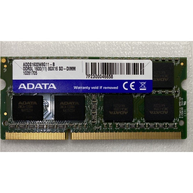 ADATA 威剛DDR3L 1600 8G 筆電 記憶體
