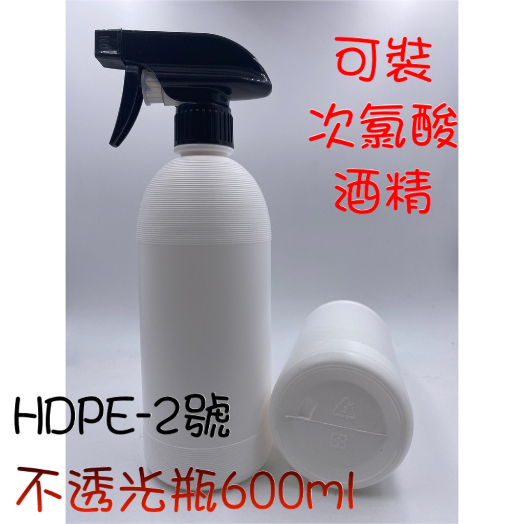 (限量出清) 次氯酸分裝瓶+噴頭組 600ML 可裝次氯酸 不透光瓶 分裝瓶 酒精瓶 噴頭 次氯酸 75%酒精可裝