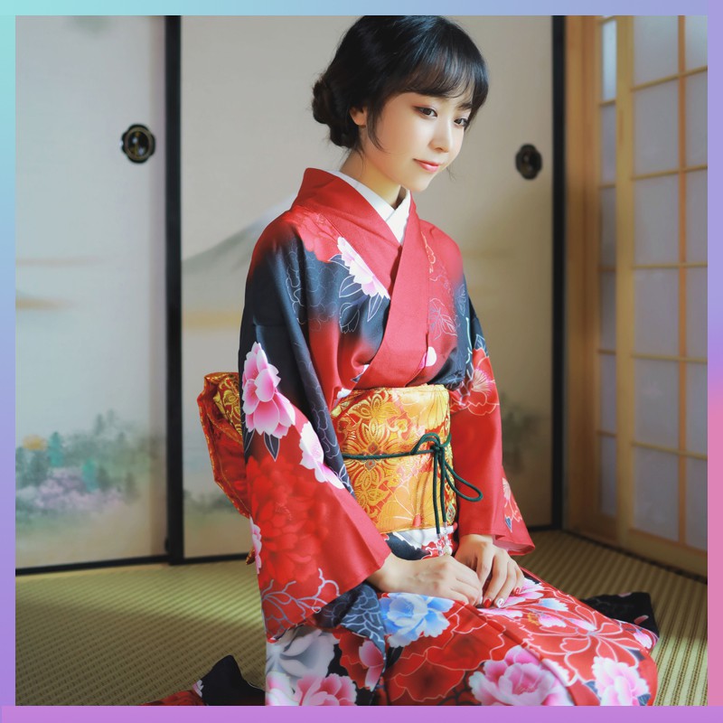 春日宴 現貨實拍速運 和風日本和服女傳統正裝振袖和服日式傳統浴衣袍聖誕萬聖節元旦角色扮演cos 蝦皮購物