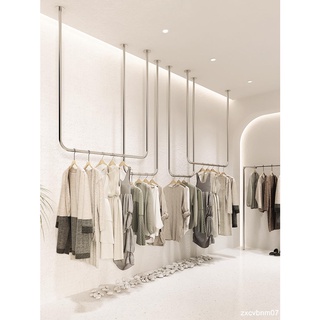 金悅瑪*服裝店上墻掛衣架吊架女裝店不銹鋼壁掛展示架賣衣服的貨架*工廠直銷特惠