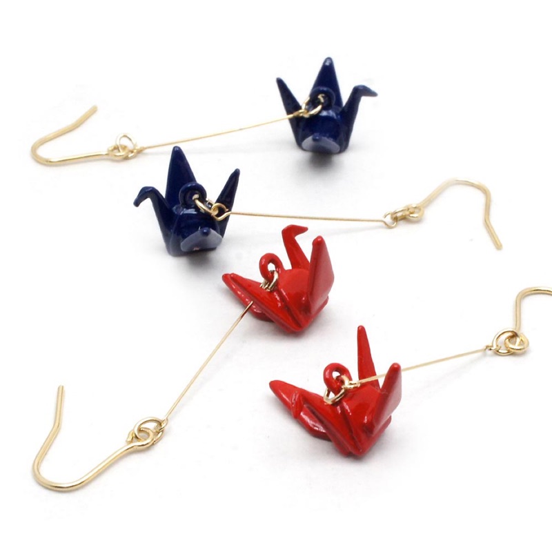 MUK針式耳環 gargle 紙鶴 兩色 紅/藍 日本製🇯🇵