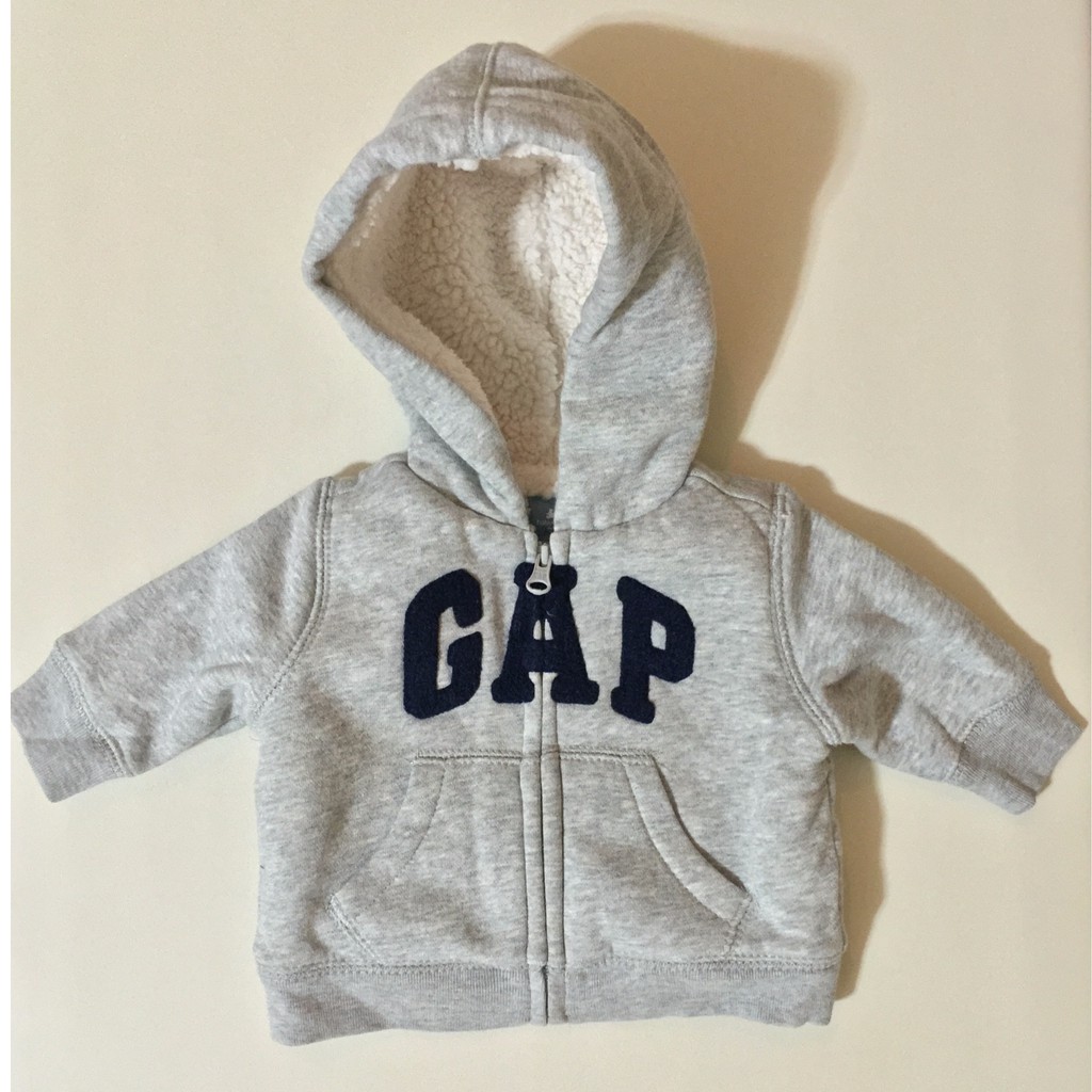 Gap Logo厚絨連帽休閒外套 0-3m