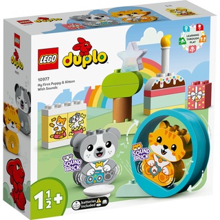 自取特價900【台中翔智積木】LEGO 樂高 DUPLO 得寶系列 10977 我的第一隻有聲小狗和小貓