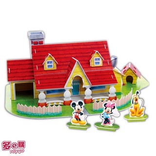 Disney迪士尼 3D立體米奇屋/模型組合屋 (正版授權親子互動卡通授權造型聖誕禮物送禮玩具運動休閒協調訓練米老鼠)