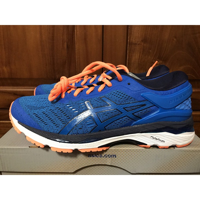 台灣公司貨ASICS 亞瑟士Kayano 24 頂級支撐型男跑鞋深藍橘T749N-4358 | 蝦皮購物