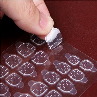 24 件裝透明假指甲尖膠帶矽膠膠水柔性雙面膠假指甲貼紙