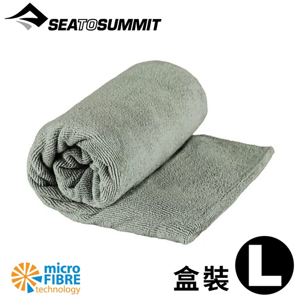 【Sea To Summit澳洲 舒適抗 菌快乾毛巾 L《盒裝/灰》】STSAABTTTEK/吸水毛巾/速乾毛巾