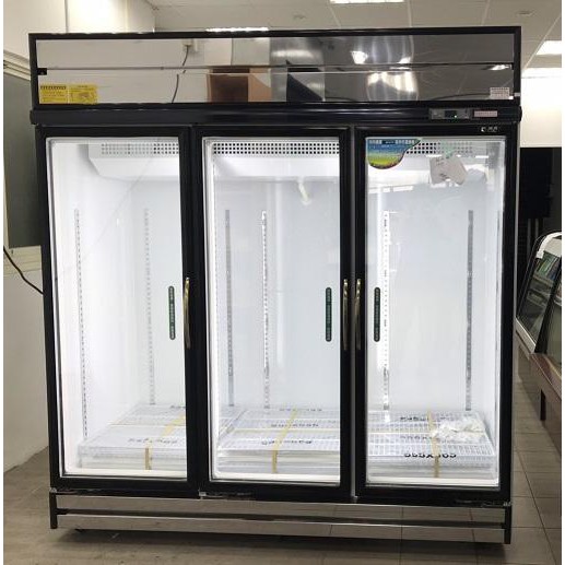 冠億冷凍家具行 台灣製瑞興冷藏展示冰箱/冷藏冰箱/玻璃冰箱/3門1455L/(RS-S2010)黑框版本