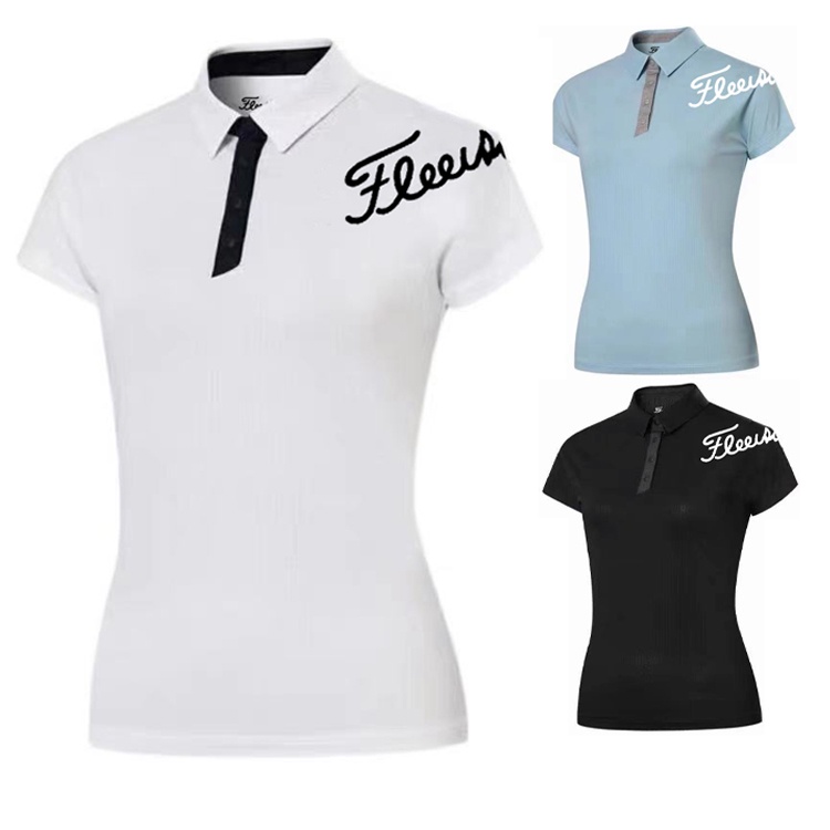 Titleist 夏季高爾夫短袖女戶外素色POLO衫透氣緊身golf球衣可訂製款式