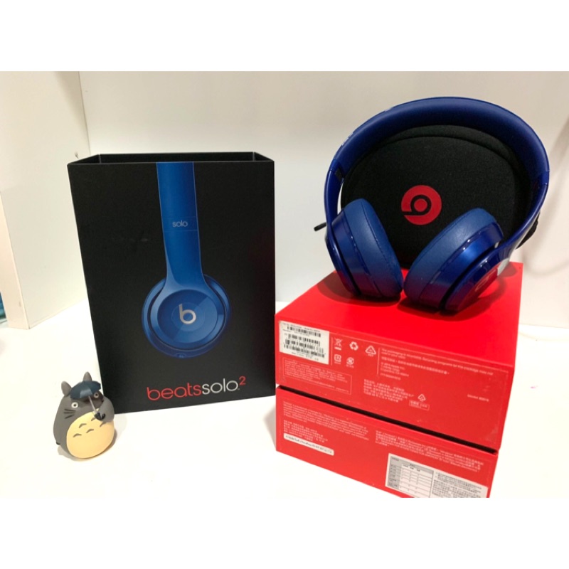 Beats solo 有線 寶藍 二手 極新 少用