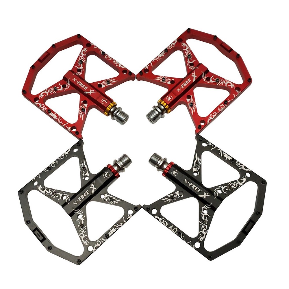 X-FREE 1108鋁合金CNC三密封培林踏板 自行車三培林大踏面腳踏板 3培林鋁合金踏板
