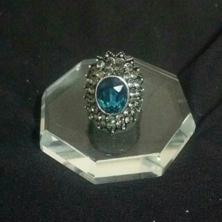 時尚亮鑽造型戒指/藍色亮鑽指環