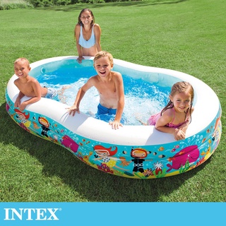 【INTEX】8字型戲水游泳池/泳池/戲水池 262x160x46cm(640L)適用3歲+(56490)