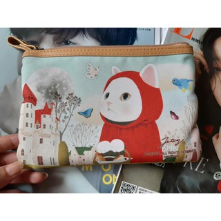 韓國JETOY小紅帽 貓咪 卡通帆布 隨身口紅包 化妝包 手拿包 雜物收納包 隨身錢包