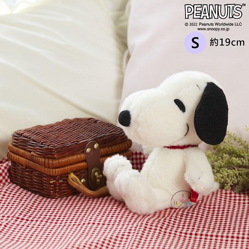 叉叉日貨 預購 史努比 Snoopy 棉花糖 絨毛玩偶 基本款S號 19cm 日本正版【SN83369】