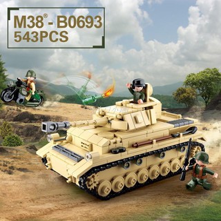 [小白小鋪] 『熱賣新品』積木 小魯班 B0693 德軍 四號坦克 二戰 逆境重生 543顆粒 WWII 軍事模型