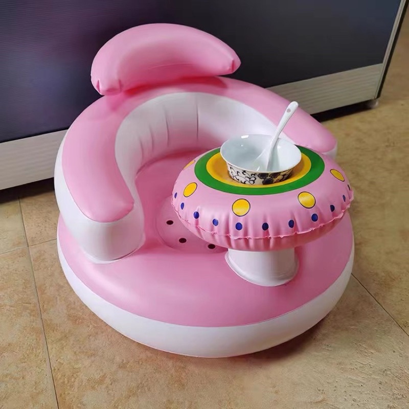 （內建音樂、可放碗）嬰兒充氣椅兒童多功能餵食沙發學坐神器洗澡餐椅