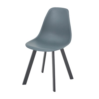 【YU Living】北歐風曲線扁鐵腳造型設計餐桌椅 休閒椅(灰色) [折扣碼現折]