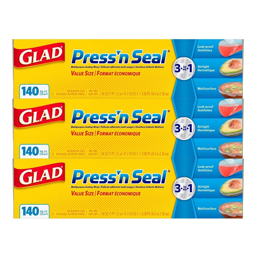 [ 好市多直通 ] 代購/含運/信用卡/ Glad Press’n Seal 強力保鮮膜 3入 #350086