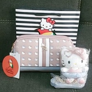 【Arnold Palmer 雨傘】Hello Kitty聯名款 貝殼包 斜揹包 Summer系列(粉色)