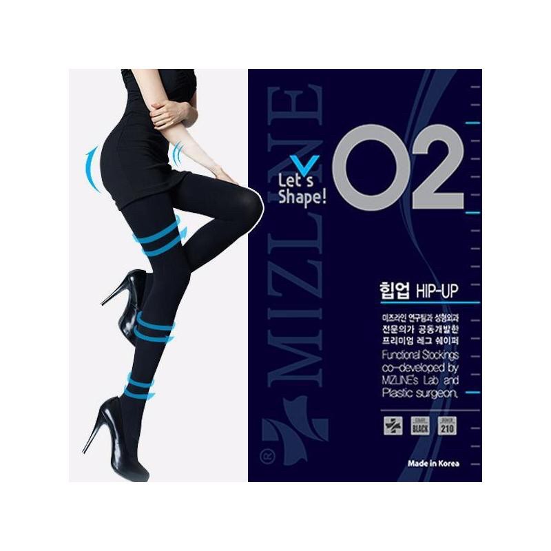 (全新) 韓國 MIZLINE Let's Shape 2號 O2 210D瘦腿褲襪 黑色 F