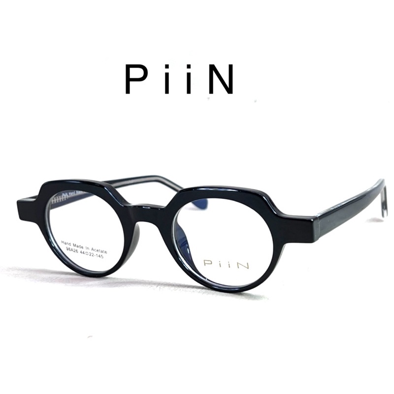 【本閣】PiiN 98A26 日式復古光學眼鏡黑色多邊大框 鏡腳雕刻 金子與市moscot effector dita