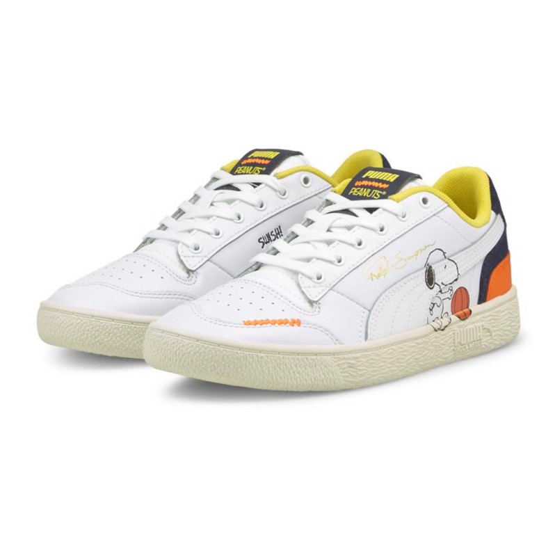 @SIX@PUMA RALPH SAMPSON PEANUTS 復古休閒鞋 史努比 情侶款 白藍橘 375516-01