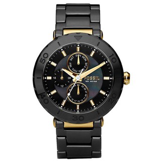 （現貨）FOSSIL 衝擊交會三眼陶瓷腕錶-CE1005 （聖誕禮物）