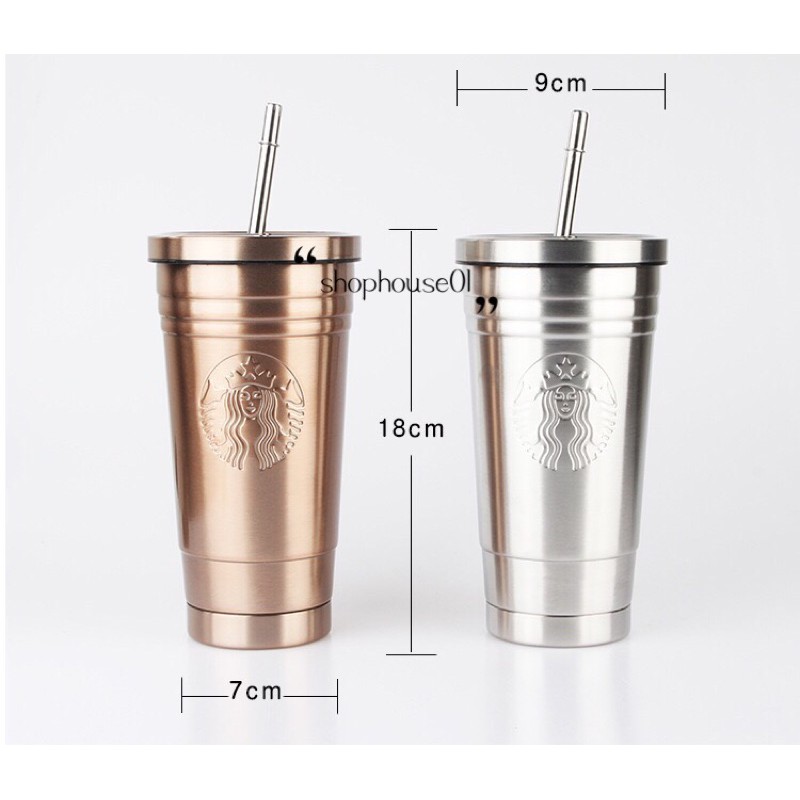 Starbucks 韓國星巴克杯子304不銹鋼咖啡杯不鏽鋼環保杯保溫杯代購大容量吸管杯 蝦皮購物
