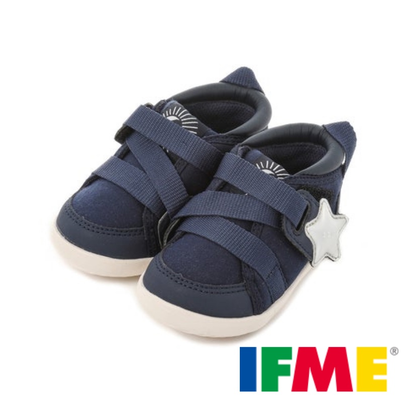 [新竹-實體門市]IFME (適合腳長11~14公分)深藍寶藏 男寶寶鞋 日本機能鞋 跑步鞋 小童運動鞋 學步鞋