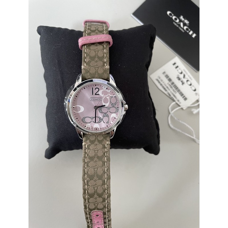 COACH最新款  滿版LOGO印花 時尚經典腕錶 附錶盒