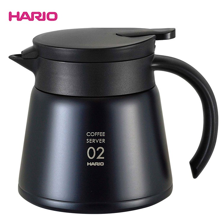 【啡苑雅號】HARIO 不鏽鋼真空咖啡保溫壺VHS-60B 黑色 V60錐型濾杯手沖壺 550ml 原廠公司貨