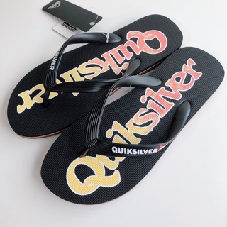 ㊣限時特價 QUIKSILVER 男生澳洲夾腳海灘拖鞋（MOLOKAI WORDMARK FNELINE)黃底字黑帶