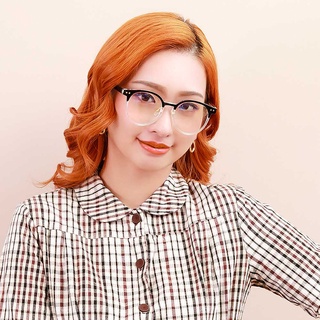 【ASLLY】板材眉框濾藍光眼鏡｜黑透可樂氣泡 眉邊圓框設計 瘦小臉 高透光率多層鍍膜鏡片 防眩光 Y1063